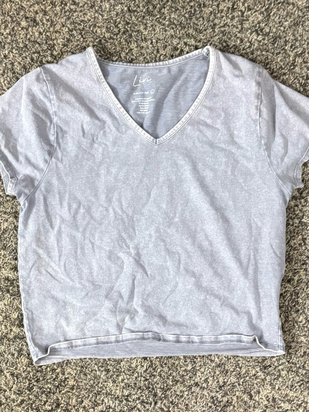 Olivia Rae Light Gray V-Neck Short Sleeve Tee